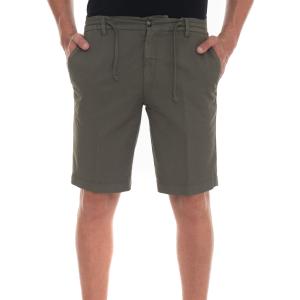 Detwelve Bermuda Mshortnadal Verde militare Lino Uomo