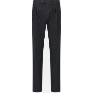 Boggi, Pantaloni In Cotone E Cashmere Elasticizzato, Uomo, Blu Scuro, Taglia: 44