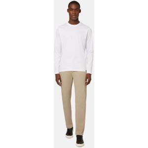 Boggi, T-shirt In Jersey Di Cotone Pima Maniche Lunghe, Uomo, Bianco, Taglia: XL