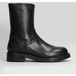 tronchetti tacco basso  in Pelle Nera