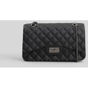 Borsa a spalla Flat Falcon S in Gomma Nera