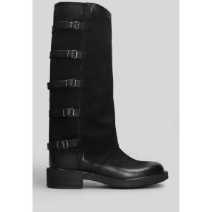 Stivali tacco basso  in Nabuk Nero