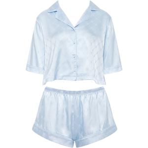 Bluebella Helene Pigiama Corto in Raso Luxe Azzurro Ghiaccio