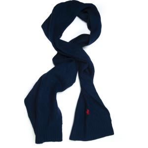 Ralph Lauren Sciarpa a coste larghe Blu Lana Uomo