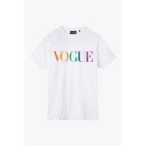 T-Shirt VOGUE bianca con logo colorato