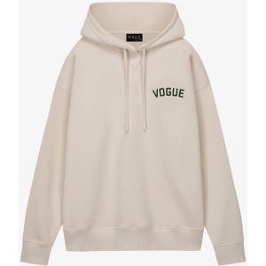 Felpa con cappuccio VOGUE Retro Sports ecru con stampa logo college