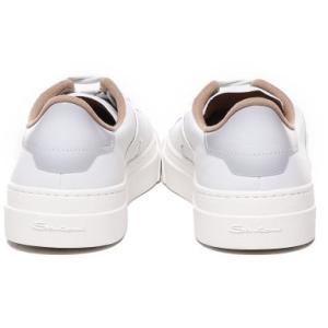 Sneakers In Pelle Scamosciata Santoni Nude e Neutro Taglia 9 Santoni  Taglia 9