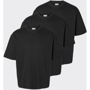 Selected Homme T-Shirt Loose Oscar Nero 3 Pack Nero