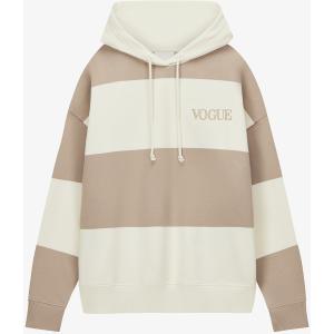 Felpa con cappuccio VOGUE Stripes Edition a righe beige