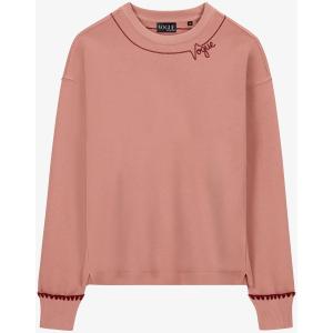 Felpa VOGUE Handcraft Edition rosa antico con logo piccolo ricamato