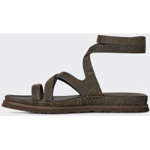 UGG Sandal W Goldengaze Embossed Ankle Wrap Dense Smoke