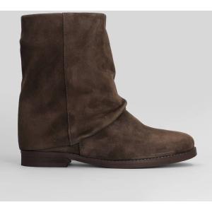 tronchetti tacco basso  in Camoscio Marrone