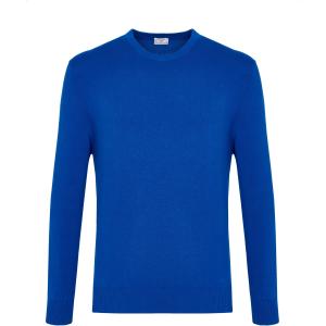 Maglia girocollo blu di cotone
