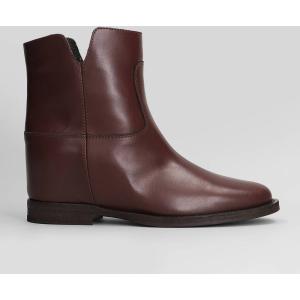 Tronchetto zeppa interna  in Pelle Bordeaux