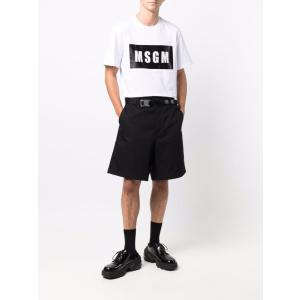 T-shirt In Cotone Bianco/nero Con Stampa Logo M.s.g.m. Bianco Taglia M M.s.g.m. Taglia M