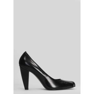 Decollete Power court in Pelle Nera