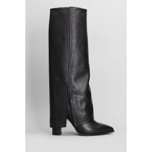 Stivali tacco alto Teddy in Pelle Nera