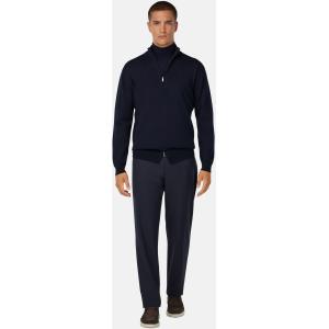 Boggi, Maglia Full Zip In Lana Merino, Uomo, Navy, Taglia: L