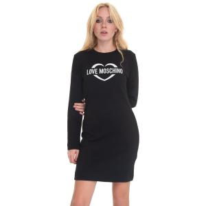 Love Moschino Abito in felpa Nero Cotone Donna