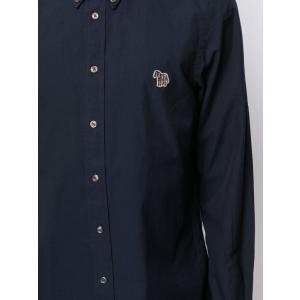 Camicia Blu Navy In Cotone Con Patch Zebrato Paul Smith Blu scuro Taglia L Paul Smith  Taglia L