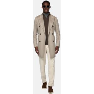 Boggi, Cappotto In Puro Cashmere Doppio Petto, Uomo, Beige, Taglia: 46
