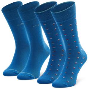 33-Set di 2 paia di calzini lunghi da uomo 6274 Blu scuro