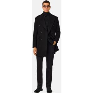 Boggi, Cappotto In Puro Cashmere Doppio Petto, Uomo, Nero, Taglia: 46