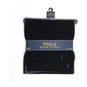 Ralph Lauren Set Sciarpa e Cappello Nero-antracite Acrilico Uomo