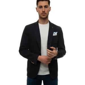 Paoloni Giacca sfoderata decostruita Blu Cotone Uomo