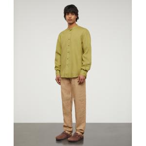 Aspesi Camicia Coreana In Lino Leggero Uomo, Verde