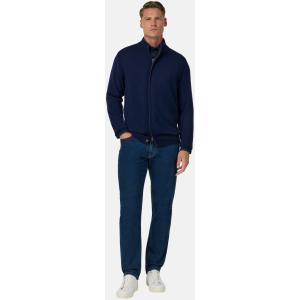 Boggi, Maglia Full Zip In Lana Cashmere, Uomo, Navy, Taglia: L