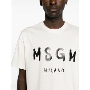 T-shirt Con Logo M.s.g.m. Bianco Taglia S M.s.g.m. Taglia S