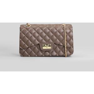 Borsa a spalla Flat Falcon M in Gomma Marrone
