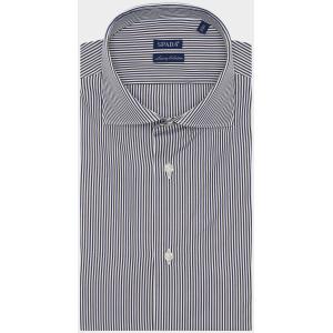 Camicia in cotone multiriga con collo francese