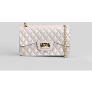 Borsa a spalla Flat Falcon S in Gomma Taupe