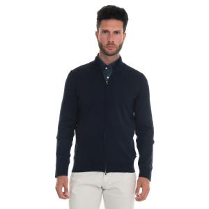 BOSS Cardigan zip con doppio cursore BALONSO Blu Lana merino Uomo