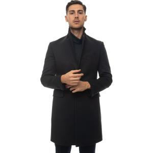 Angelo Nardelli Cappotto 3 bottoni Nero Lana Uomo
