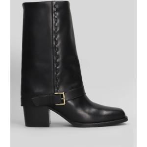 tronchetti tacco alto  in Pelle Nera