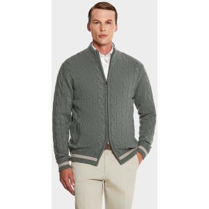 Cardigan a trecce in misto lana e cashmere