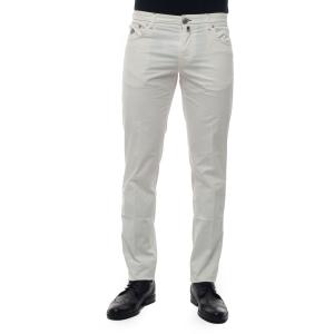 Luigi Borrelli Pantalone 5 tasche Caraciolo Bianco Cotone Uomo