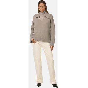 Boggi, Polo In Maglia In Lana Cashmere, Donna, Taupe, Taglia: L