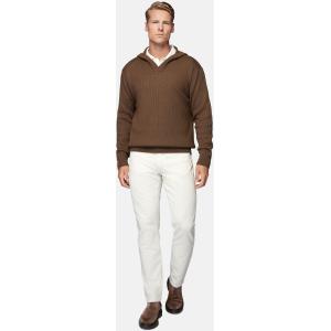 Boggi, Maglia Scollo V Cappuccio Nocciola In Lana Merino, Uomo, Nocciola, Taglia: L