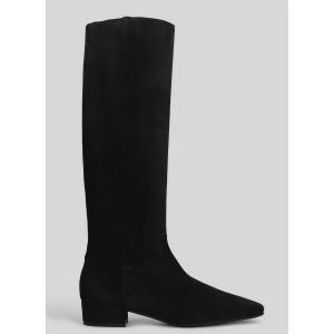 Stivali tacco basso  in Camoscio Nero