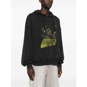 Felpa Con Cappuccio In Cotone Bacco Sfocato Off-white Nero Taglia S Off-white  Taglia S