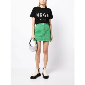 T-shirt A Maniche Corte Con Stampa Logo Msgm M.s.g.m. Nero Taglia M M.s.g.m.  Taglia M