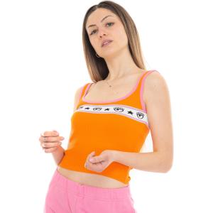 Chiara Ferragni Canotta a costina Arancio Viscosa Donna