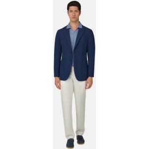 Boggi, Giacca In Lino E Cotone Melange, Uomo, Blu, Taglia: 54