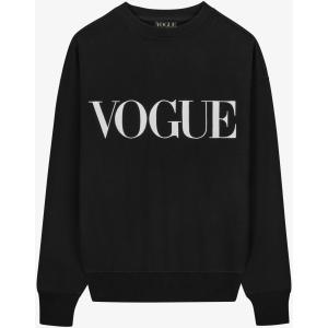 Felpa VOGUE nera con logo ricamato bianco