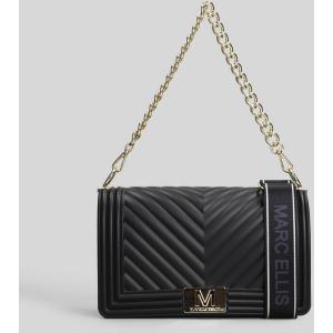 Borsa a spalla Flat S in Gomma Nera