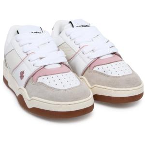 Sneaker Spiker In Pelle Bianca Dsquared2 Fantasia e Rigato Taglia 36 Dsquared2 Taglia 36